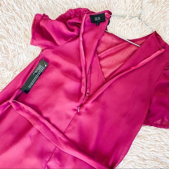 Goldie London Tula Sheer Maxi Dress in Purple Small NWT - Picture 9 of 9